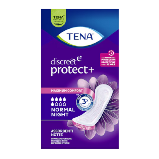 TENA Discreet Protect + Normal Night | Assorbenti per incontinenza | Pezzi 10