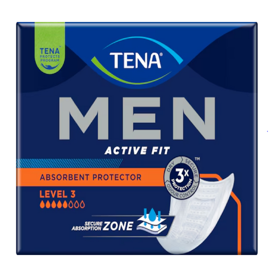 TENA Men Active Fit Livello 3 per utilizzo notturno | Assorbenti per incontinenza  | Pezzi 8