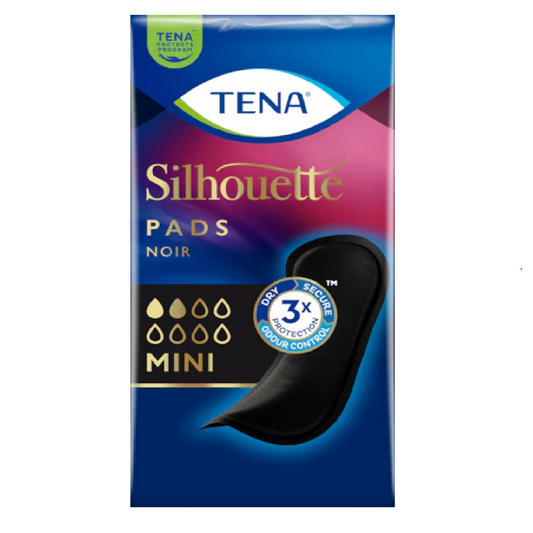 TENA Silhouette Noir Mini | Assorbenti per perdite urinarie di colore nero | Pezzi 18