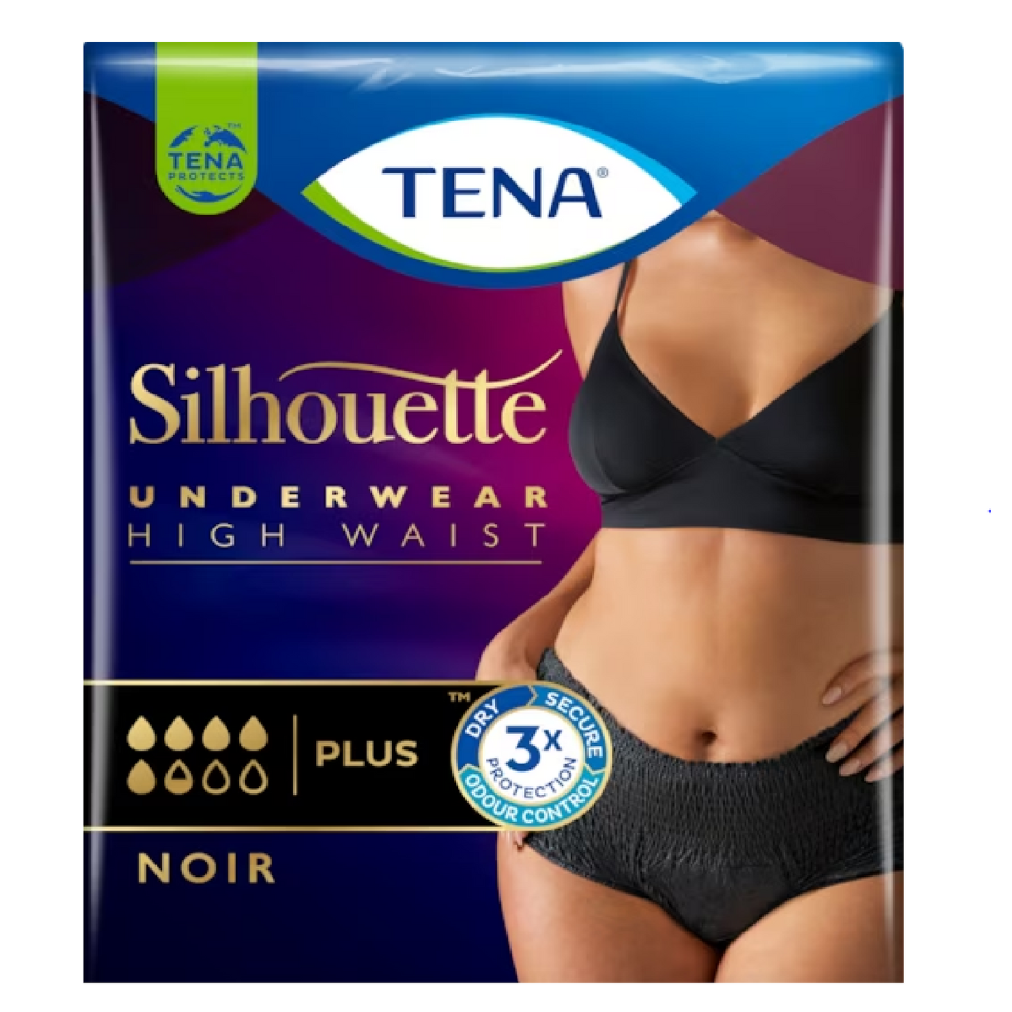 TENA Silhouette Plus Noir Vita alta | Mutandine assorbenti femminili
