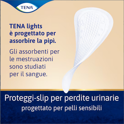 TENA Lights Sensitive Lungo| Proteggi-slip per perdite urinarie | Pezzi 20